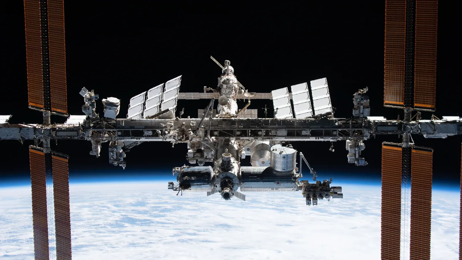 The International Space Station in orbit above Earth